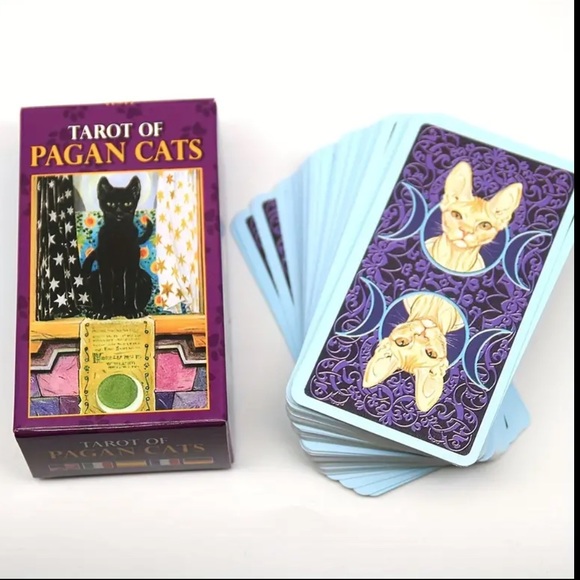 Mini pocket deck Pagan Cats Tarot Cards, 78 cards deck  3.22” x 1.81” PRICE FIRM - Picture 5 of 5